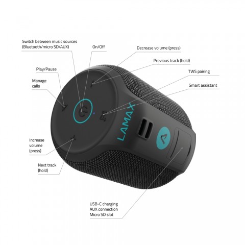 LAMAX Sounder2 Mini 15W Bluetooth hangszóró
